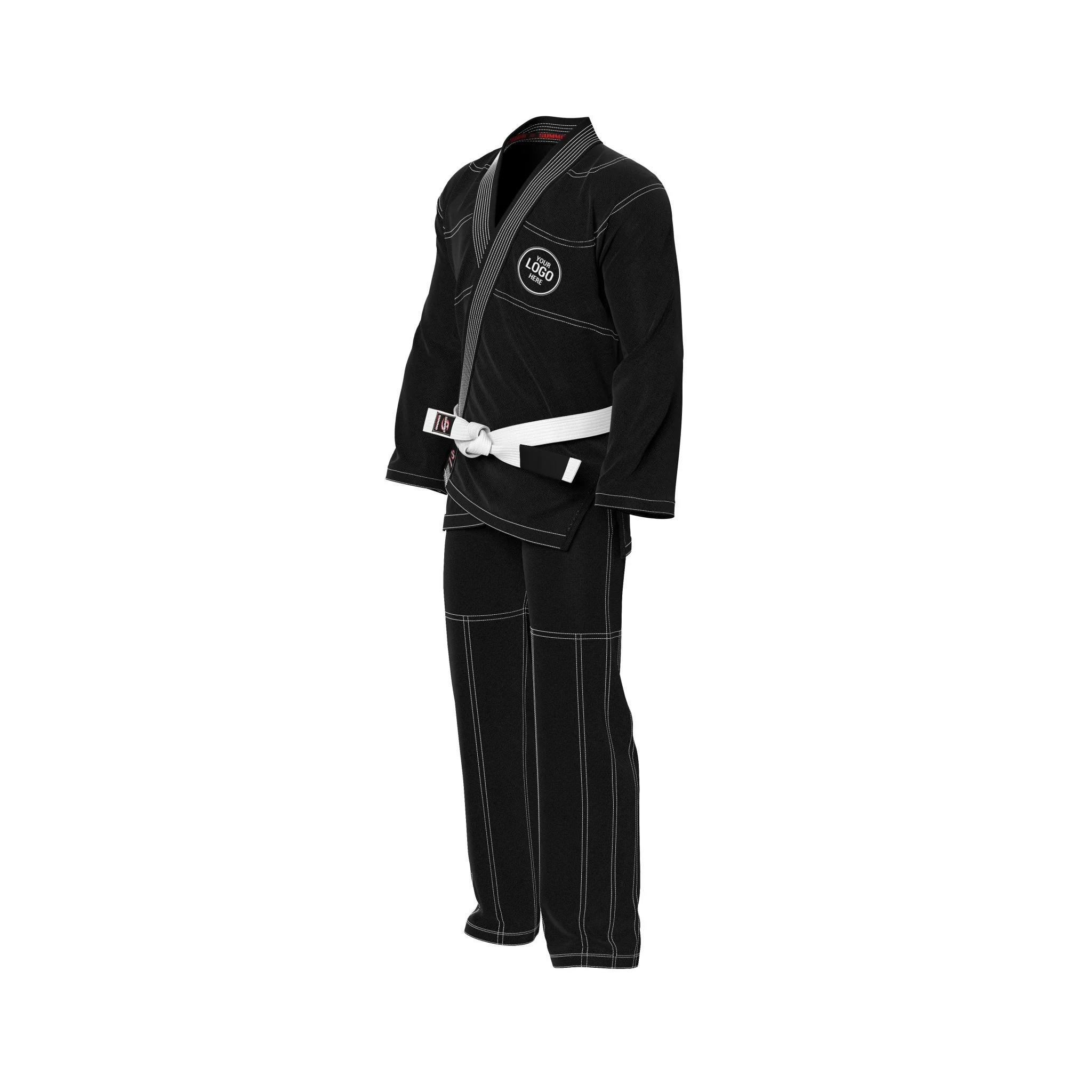 Custom Name/Logo Black Brazilian Jiu Jitsu Gi with White Stitching (BJJ GI) - Image 5