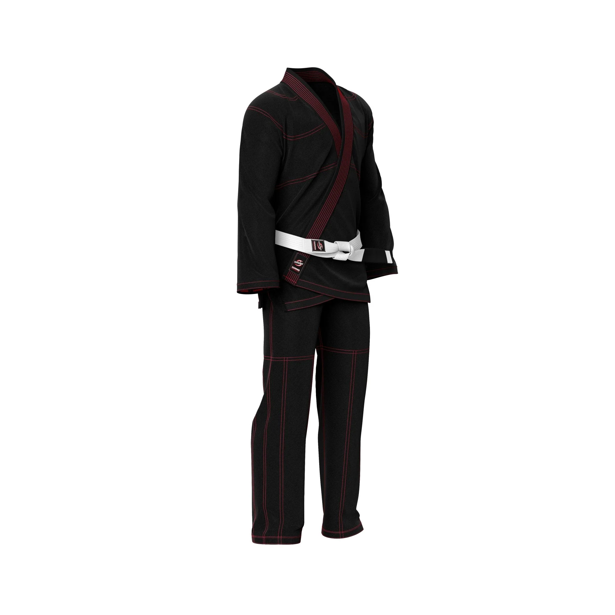 Summo Basic Black With Red Thread Brazilian Jiu Jitsu GI (BJJ GI) - Image 3