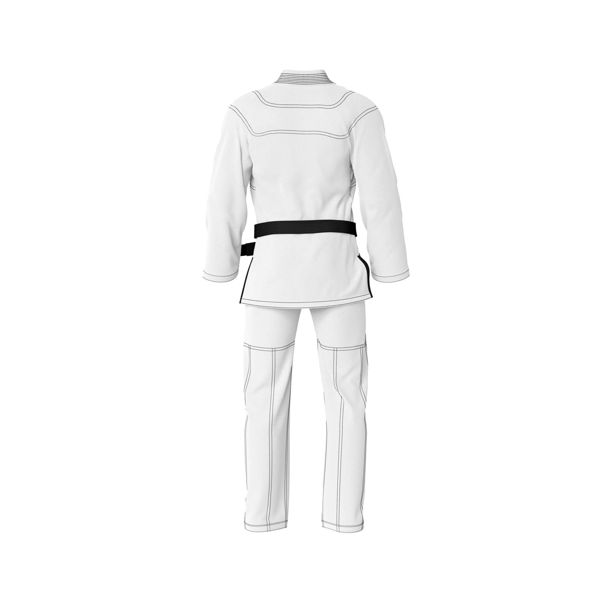 Summo Basic White with Black Thread Brazilian Jiu Jitsu GI (BJJ GI) - Image 5