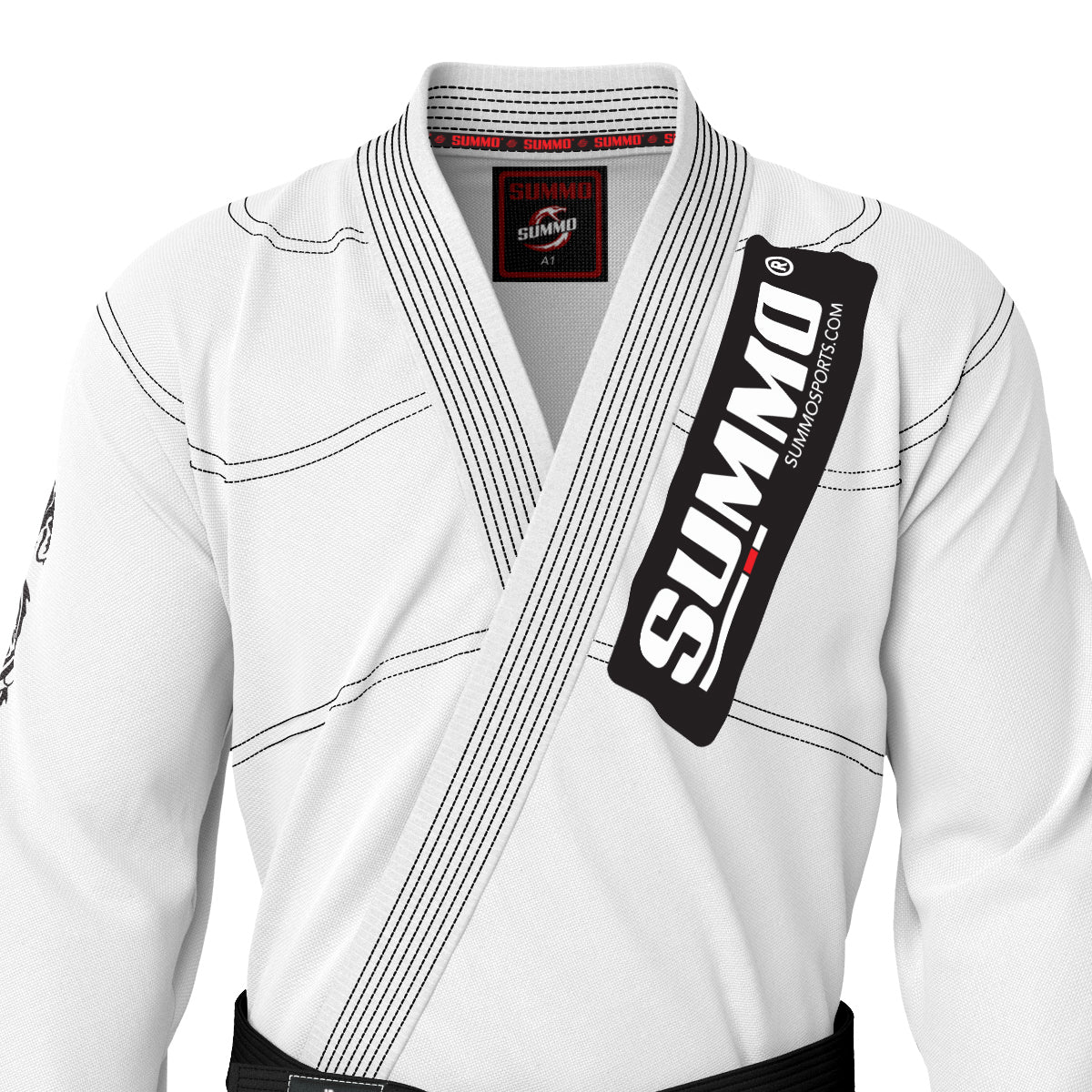Summo Combatant White Brazilian Jiu Jitsu GI (BJJ GI) - Image 9