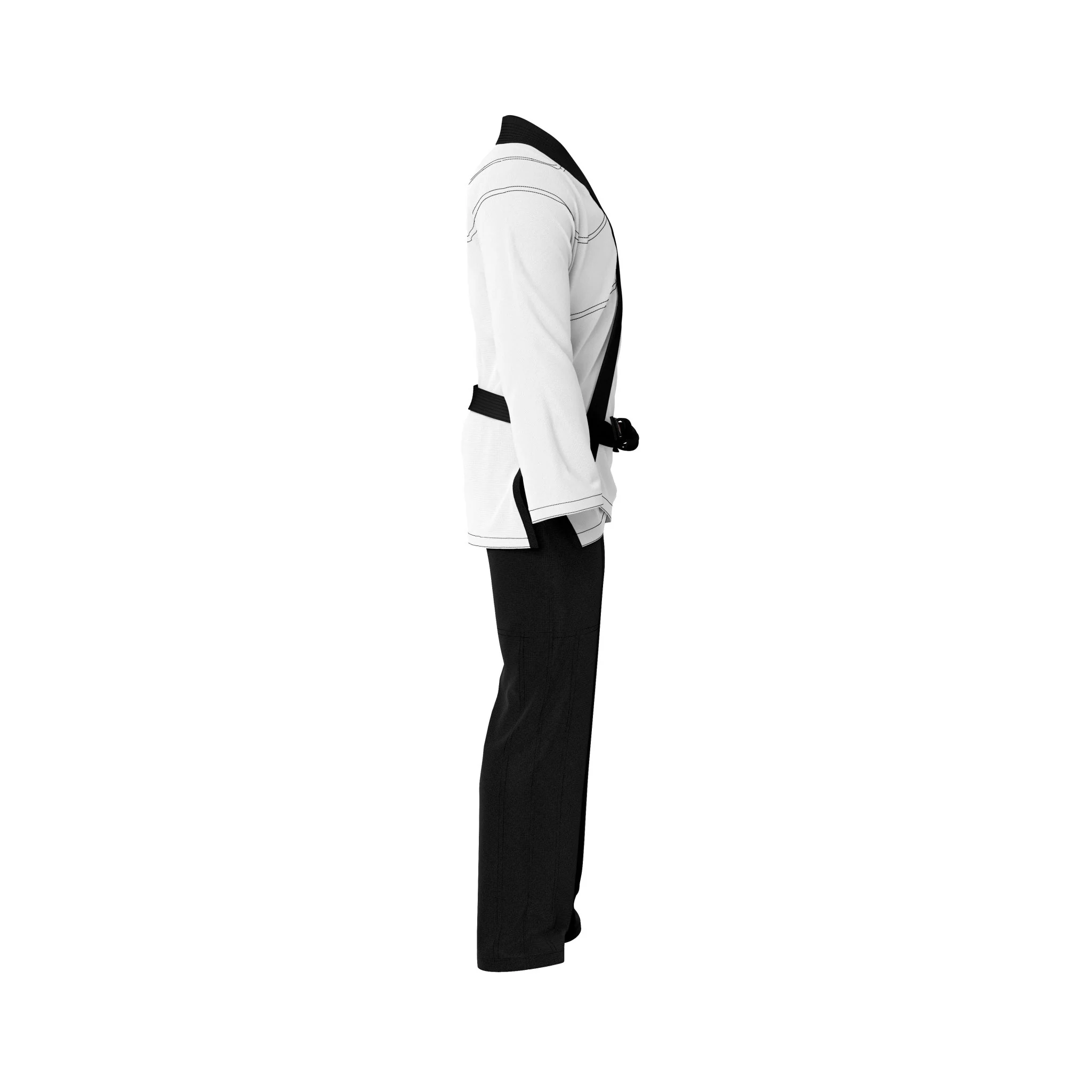 Sumpter White with Black Lapel Brazilian Jiu Jitsu GI (BJJ GI) - Image 5
