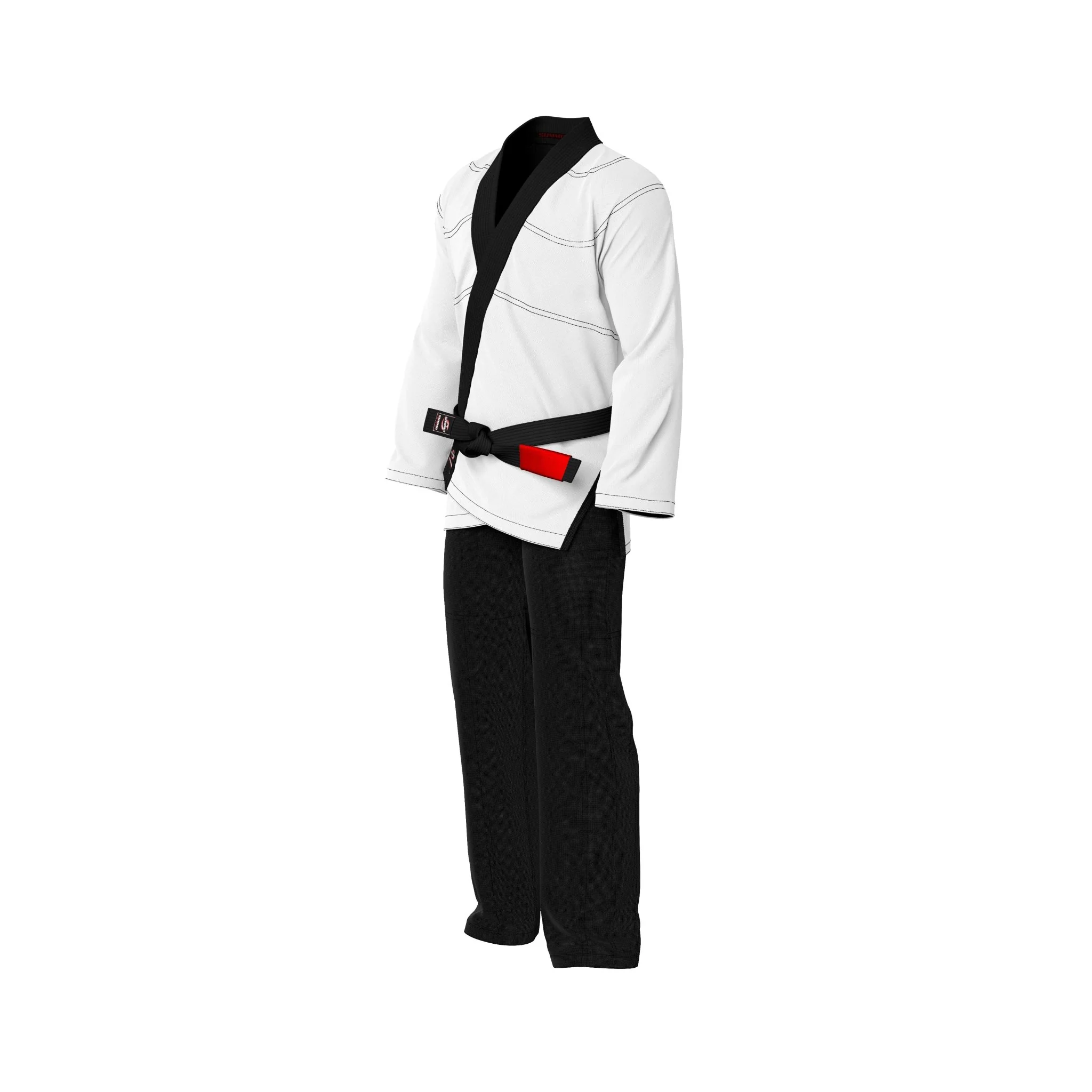 Sumpter White with Black Lapel Brazilian Jiu Jitsu GI (BJJ GI) - Image 6